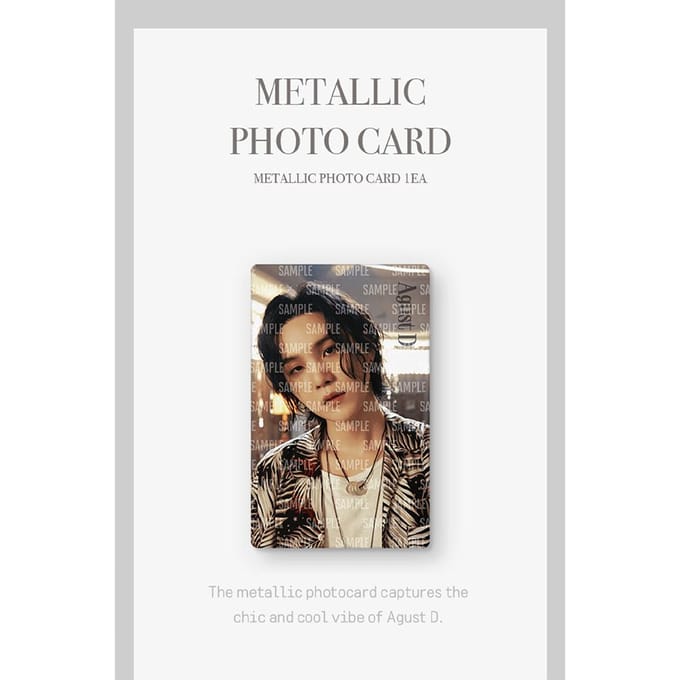 SUGA - Carte Photo Métallique (Août D JOUR J) 1ea white