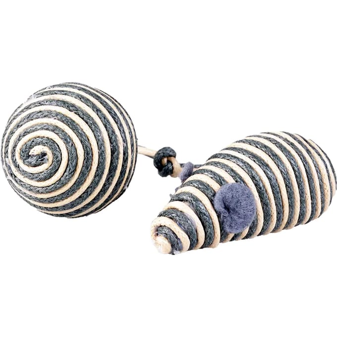Effen en gestippelde kattenbal Duvoplus Retro (x2)