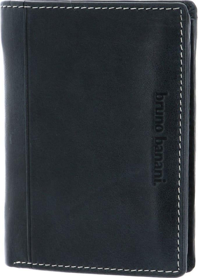 bruno banani Leren Portemonnee Wallet Black Zwart