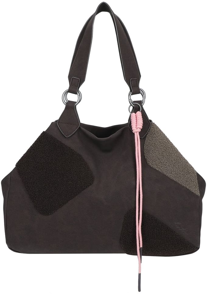 Fritzi aus Preußen shopper schoudertas Izzy Medium Limited Happy Flocked Soft Coffee donkerbruin