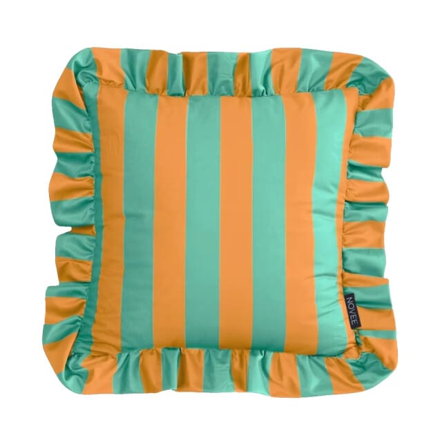 NOVÉE Sierkussen ruffles stripe /geel | 45x45 cm | katoen/polyester