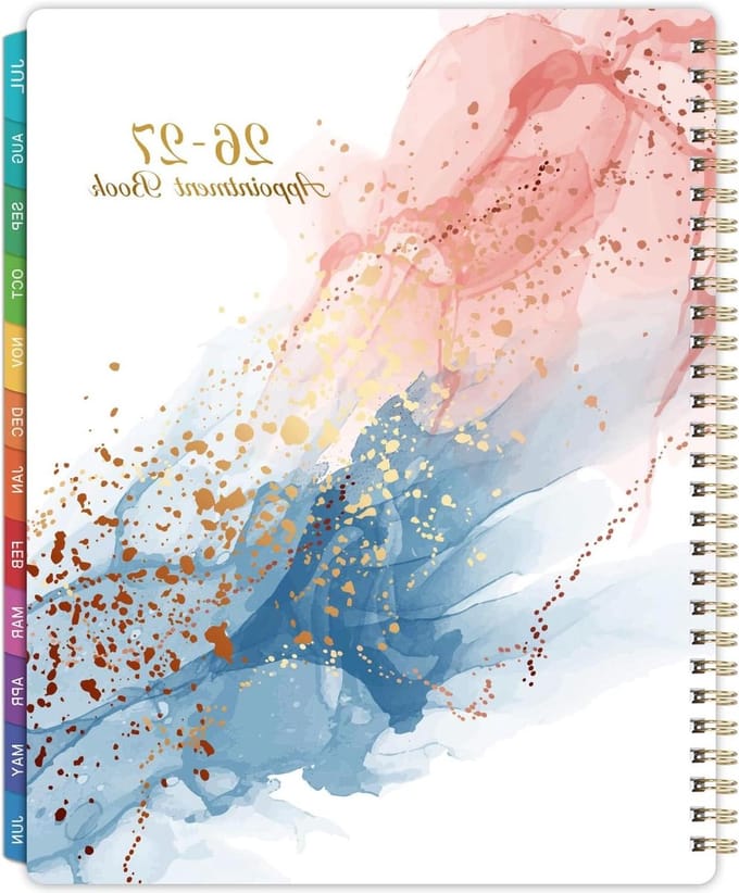 Afsprakenboek Planner - Dagelijkse Uurplanner - Tijd Management - Gedrukte Tabbladen - 8 x 10 Inch - Wit