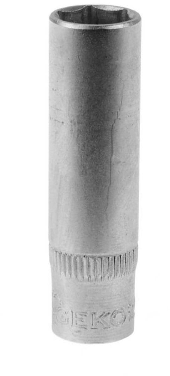 GEKO Diepe dopsleutel - 12 mm - 6-punts - Chroom Vanadium - 1/4" aansluiting