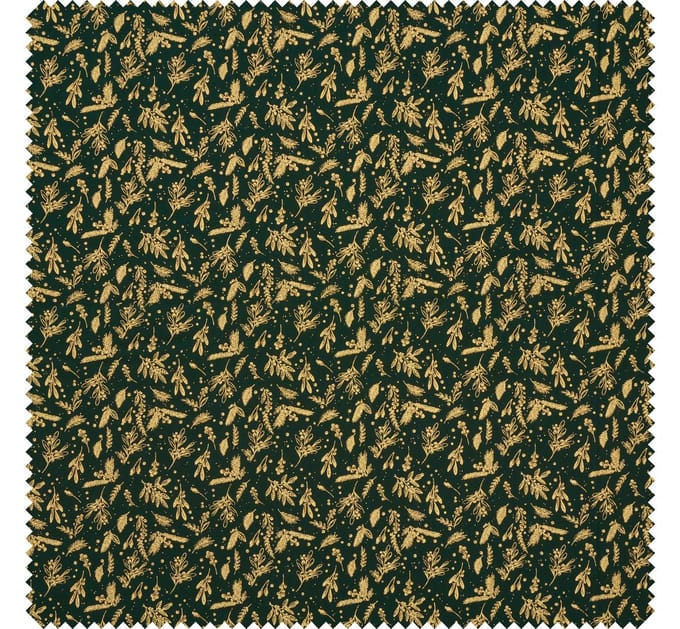 Katoenen popeline stof hot foil "Holly Green"