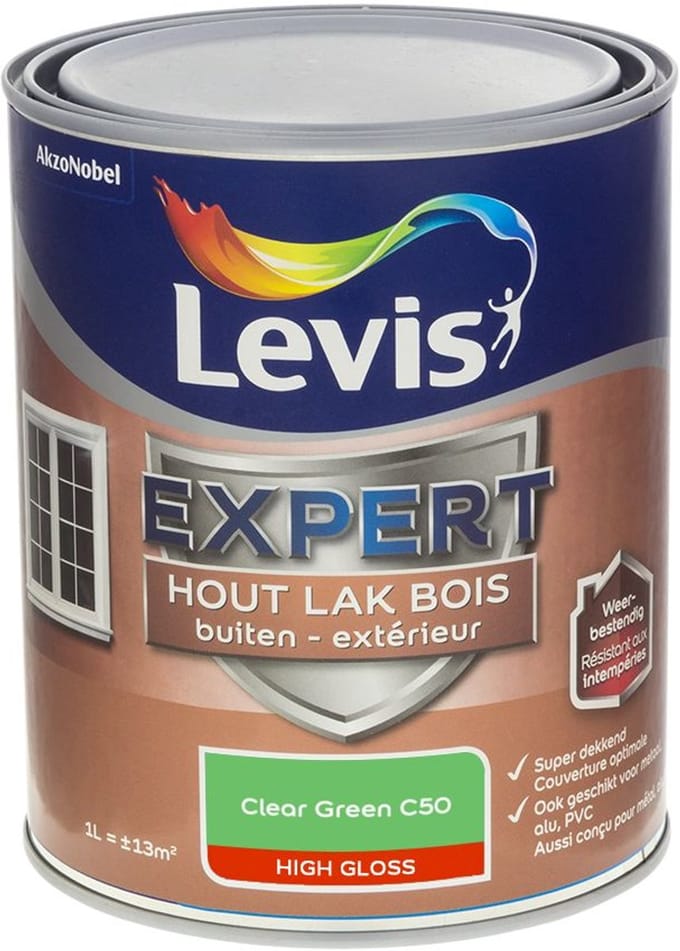 Levis - Expert Hout Lak Buiten High Gloss Mix - Clear Green C50 - Mengverf - 1 L
