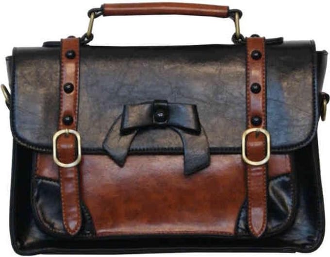 Dancing Days - Buckle with Bow Retro Handtas - Zwart - (bxhxd) ca. 29cm x 20cm x 9cm