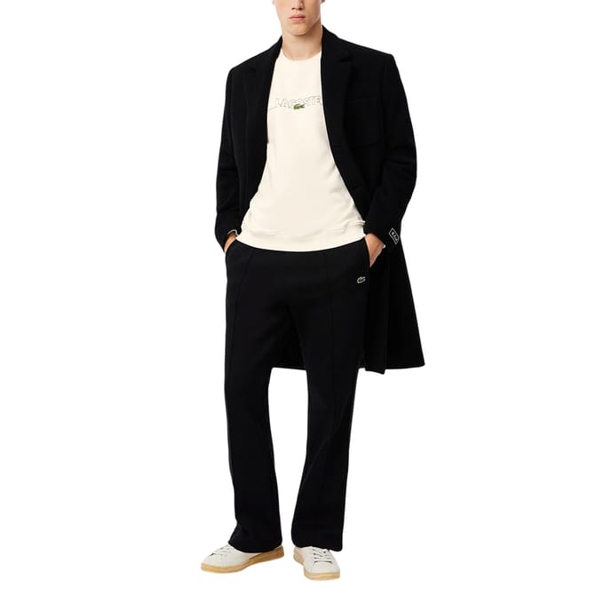 Lacoste Geborduurd Drop Shoulder Sweatshirt met logo voor heren (Wit)