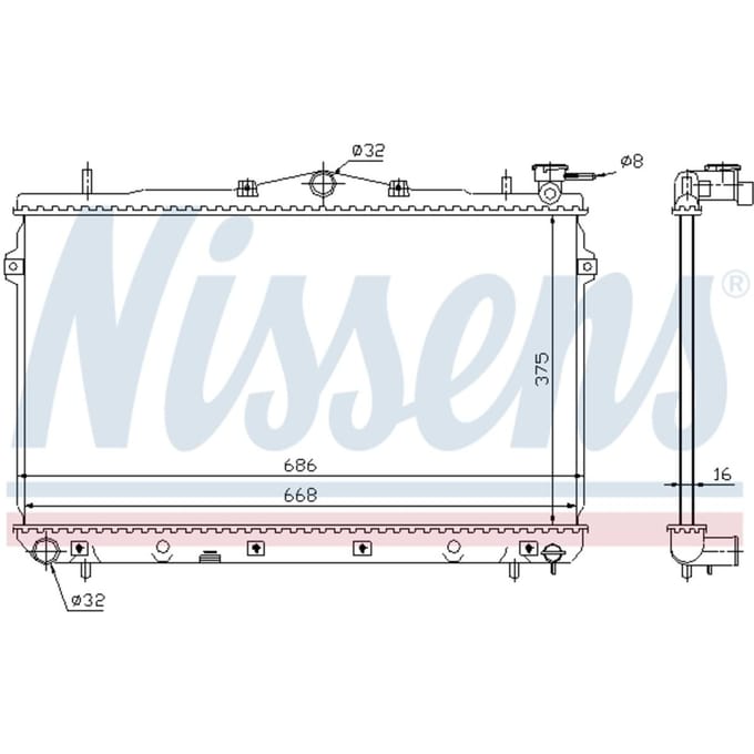 Radiator, motorkoeling NISSENS 62298