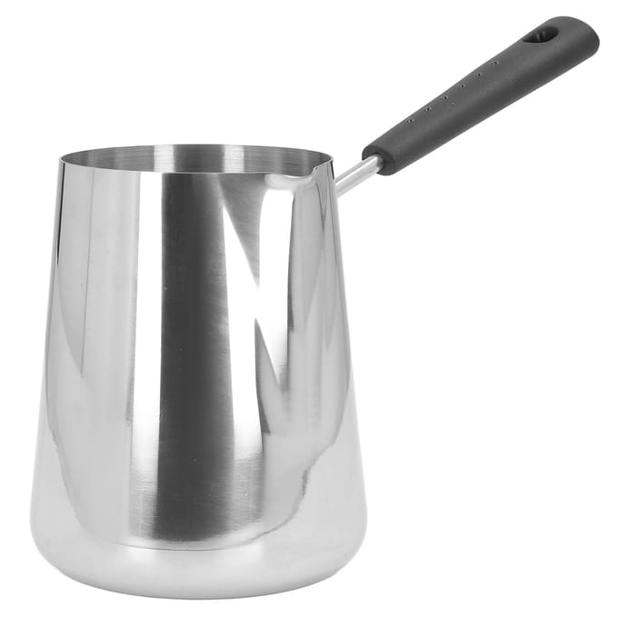 Boterverwarmer Mini RVS Koffie Verwarmen Smeltpan 1000ml met Tuit voor Thuis Café L white
