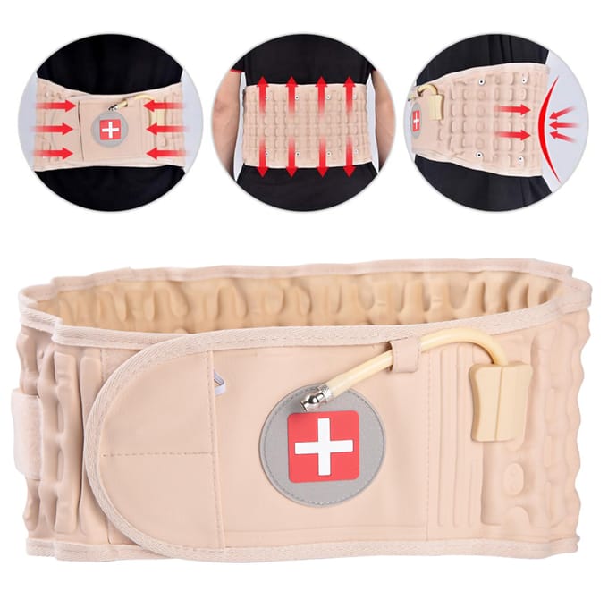 Opblaasbare Gezondheidszorg Tailleband Decompressie Pijnverlichting Rugband beige