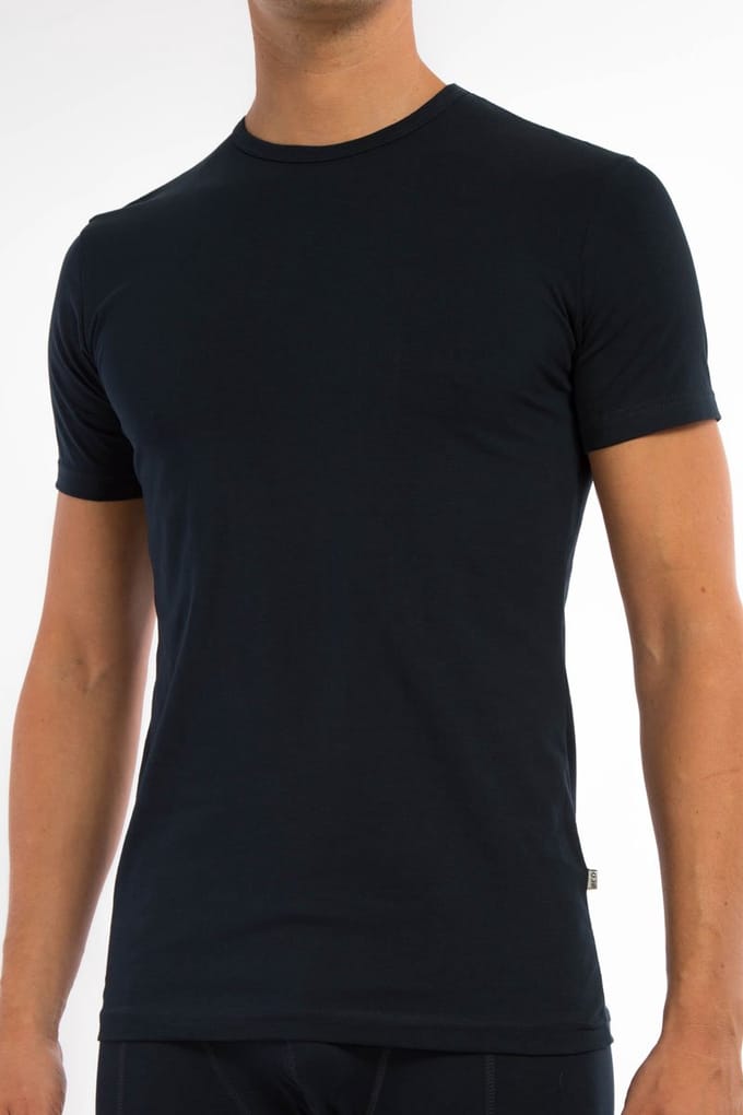 Claesen's® - T-Shirt Navy Cotton/Lycra 2-PackCL 1021-Navy-M