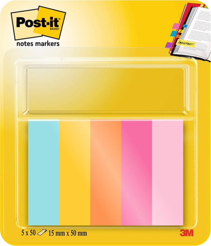 Markeerstrook post-it 670 15x50mm beachside | 6 stuks