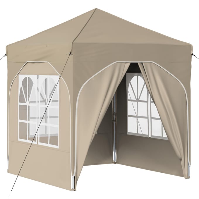vidaXL - Pop-up - Feesttent - 192 - x - 192 - x - 245 - cm - Crèmekleurig