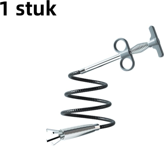 1 stuk - Rioolbuisbaggermachine - klauwhaak - draadveer rioolbaggermachine - toilet- en gootsteenbuisbaggermachine - grijs (60cm)