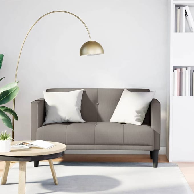vidaXL - Loveseat - Bank - Taupe - 111 - cm - Stof