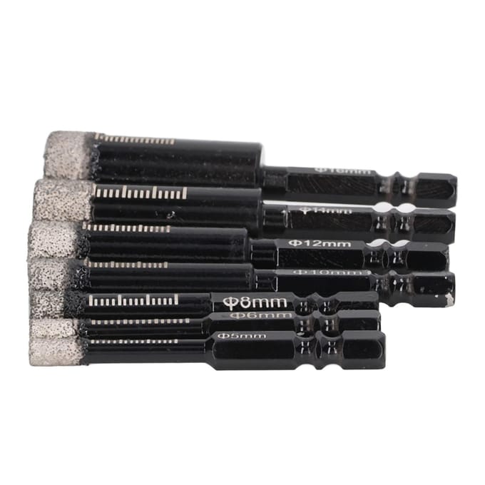 7 Stuks Diamant Boorbits Nat en Droog Gebruik Gesoldeerde Kernboor Zeskantschacht Diamant Gatenzaag Kit voor