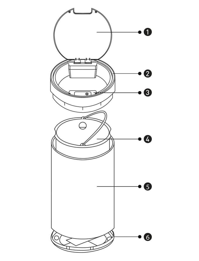 Automatische Prullenbak met Sensor - 17L - Zwart Mat