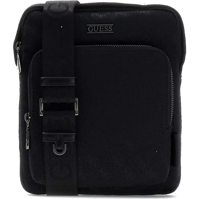 GUESS schoudertas Boston Crossbody Flat Black zwart