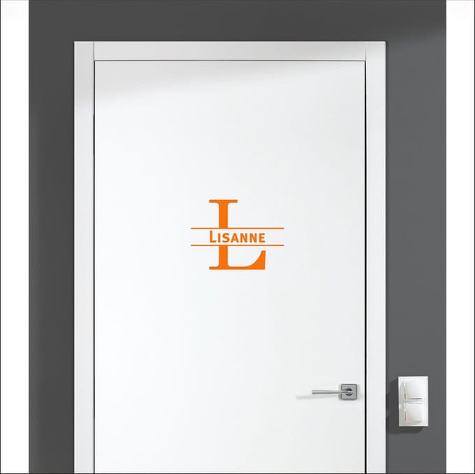 Deursticker Met Naam -  Lisanne - Oranje