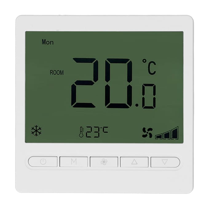 Slimme Fan Coil Thermostaat ABS LCD Scherm Anti-interferentie Intelligente Thermostaat voor Thuis 220V black