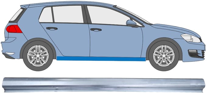 Reparatie dorpel voor Volkswagen Golf 7 2012- / Rechts