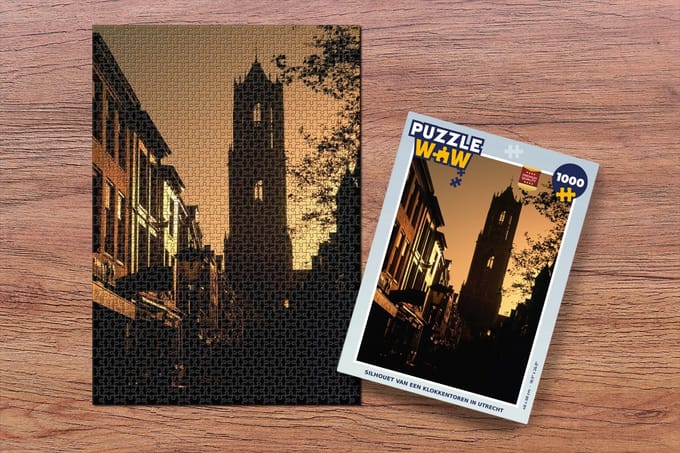 Puzzel Silhouet - Utrecht - Donker - Legpuzzel - Puzzel 1000 stukjes volwassenen