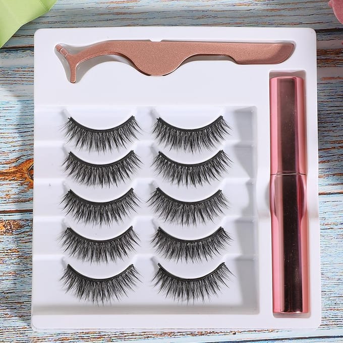 Magneet Valse Wimper Magnetische Vloeibare Eyeliner Pincet Wimper Make-up Tool Set (#051) white