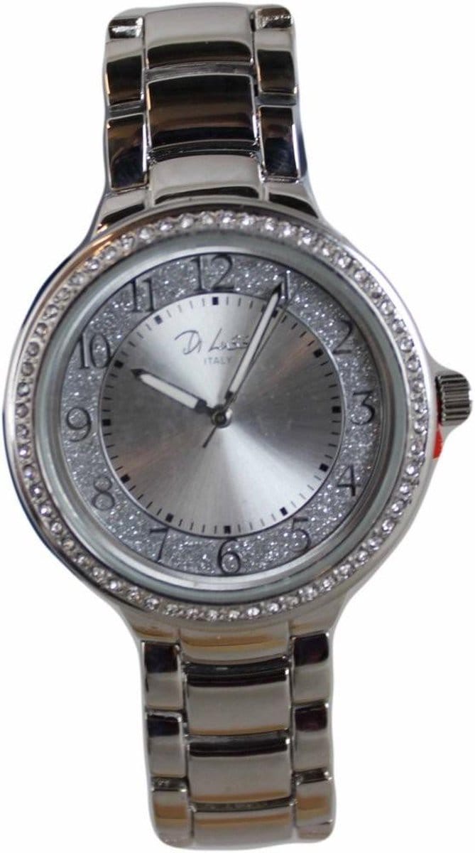 DI LUSSO DAMES HORLOGE - ZILVER MET DIAMANTJES