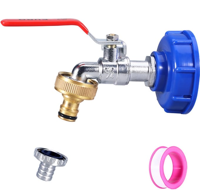 Kraan met kraanadapter voor IBC-tank
