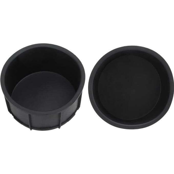 2 stuks set middenconsole bekerhouder inzetstuk voering zwart rubber UV-bescherming auto-interieur black