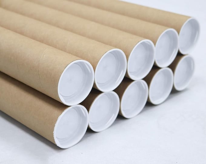 Verzendkokers met doppen 10 stuks - Sterke Kraft buizen voor posters en documenten