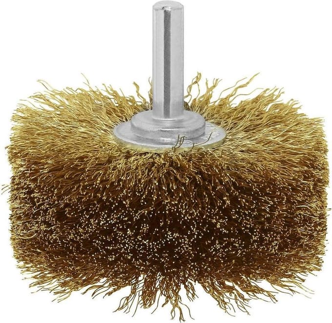 Bosch - Houtstructuurborstel voor boormachines - gegolfde draad, vermessingd, 80 mm 80 mm, 0,2 mm, 4000 o.p.m.