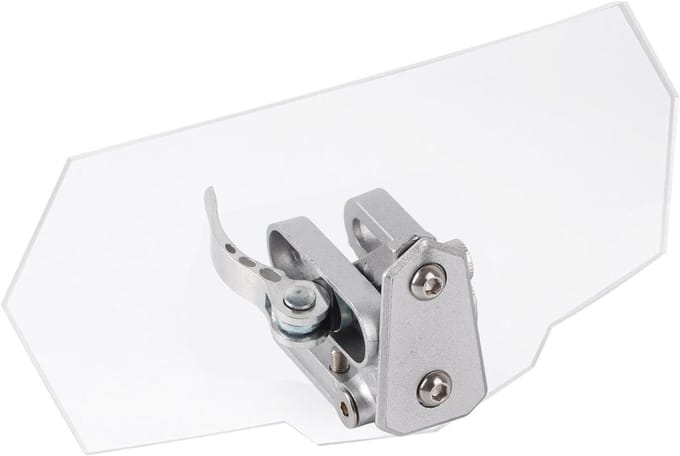 Motor Voorruit - Windscherm Fiets - Windbescherming Rijden - Universeel Verstelbaar - 27 cm Breed - Transparant