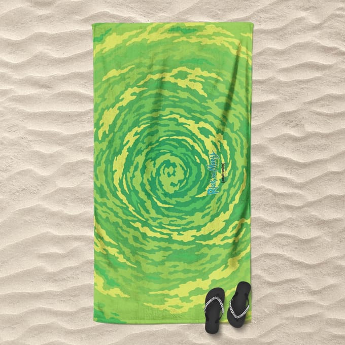 Rick and Morty Portal All Over Pattern Beach Towel