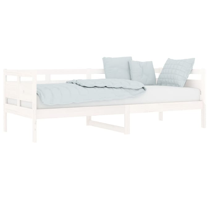 vidaXL - Slaapbank - massief - grenenhout - wit - 80x200 - cm