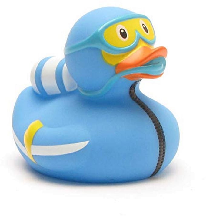 Badeend Duiker Met Sleutelhanger - 7,5 cm - Kinderspeelgoed