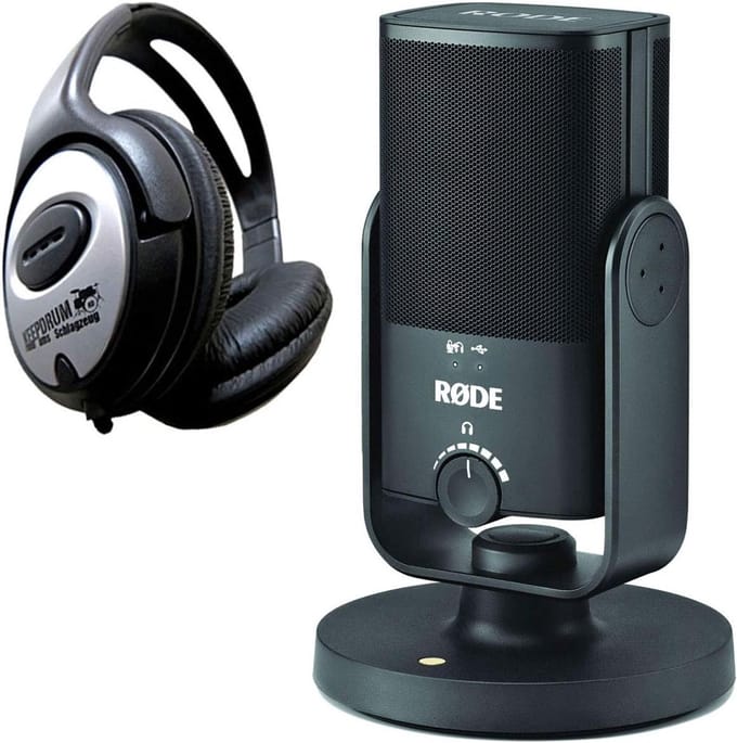 USB Condensator Microfoon - Studiomicrofoon Opname - Podcasts Streaming Muziek - Geïntegreerde Popfilter - Compact Ontwerp - Zwart
