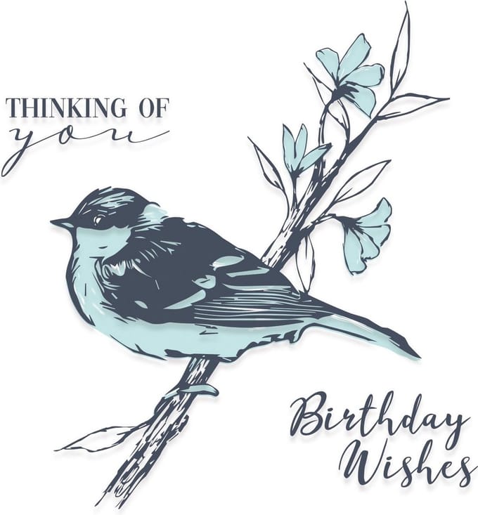 Sizzix Layered Clear Stamps Summer Bird 4stuks