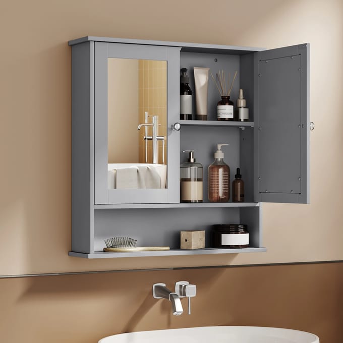 Spiegelkast – wandmontage – Duifgrijs