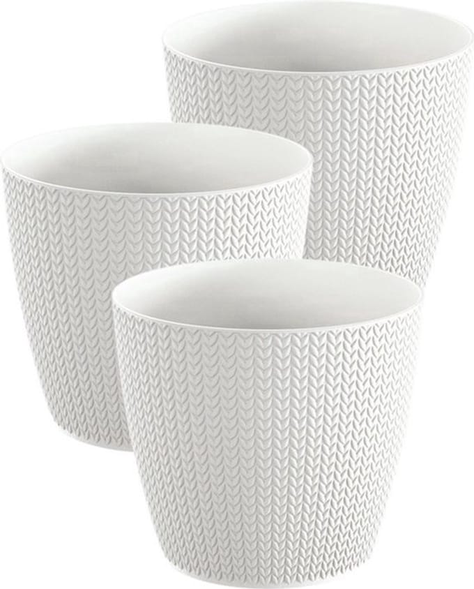 3 Bloempotten Sumela smartpot wit 5L met drainagesysteem haakmotief3