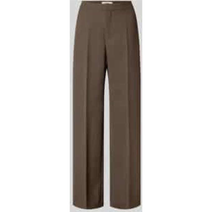 straight fit pantalon met persplooien model 'Leya Miley'
