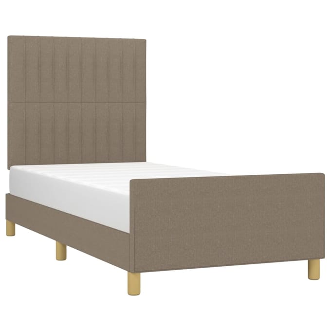 vidaXL - Bedframe - zonder - matras - 100x200 - cm - stof - taupe
