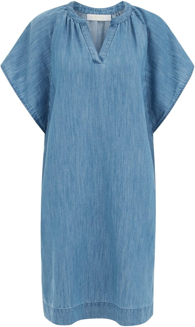 WE Fashion Dames midi jurk van linnenmix