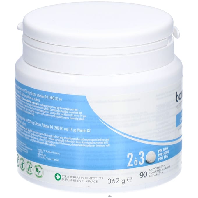BariNutrics Calciumcitraat + K2 Kerssmaak 90 Kauwtabletten