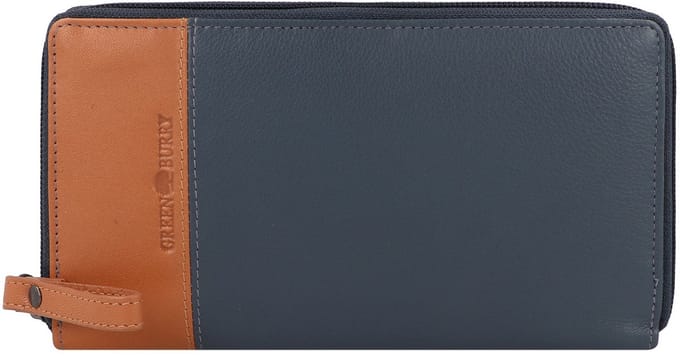 Greenburry Nappa Portemonnee RFID-bescherming Leer 19.5 cm - Dames - Horizontaal - grey-tan