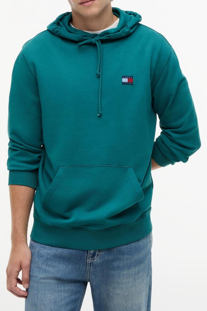 Tommy Hilfiger Regular New Classics Polar Teal Größe: S | Kaputzenpullis Outlet | Herren | Cyan
