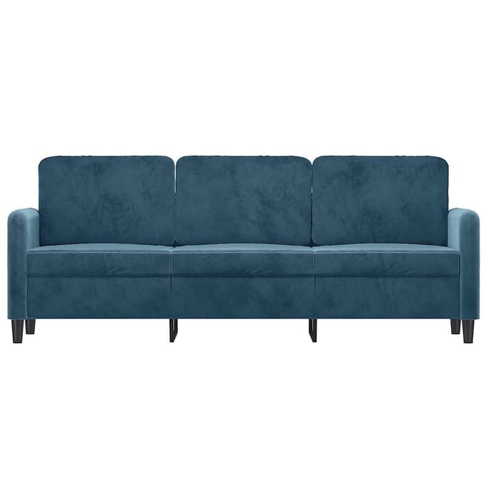 Vidaxl Bank 3-Zits, Blauw, 180 Cm, Bekleed met Fluweel