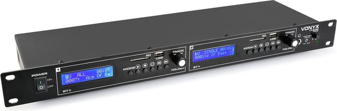 Dubbele mediaplayer - Vonyx VX2USB - Met 2x Bluetooth en 2x USB/SD mp3 speler