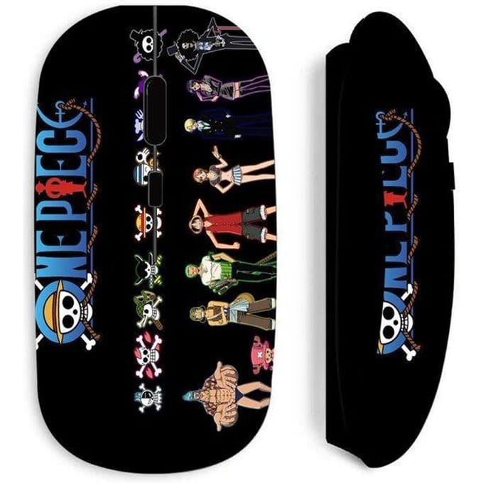 Zwarte draadloze muis One piece bemanning logo alle teams manga anime