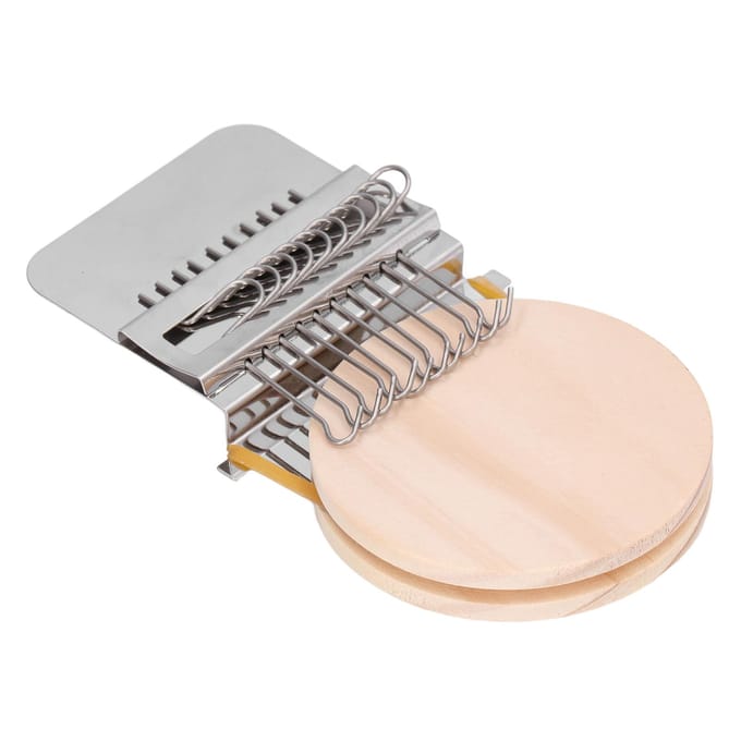 Draagbare Stopmachine Duurzaam Mini Weefgetouw Repareergereedschap Kit voor Huishouden beige